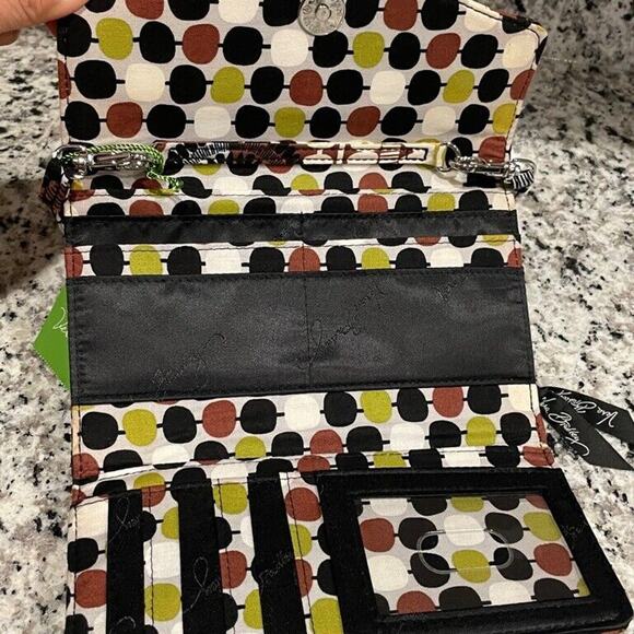 VERA BRADLEY CROSSBODY WALLET BROWN FLORAL COTTON CRAFTED BOHO COTTAGE CORE - Picture 5 of 13